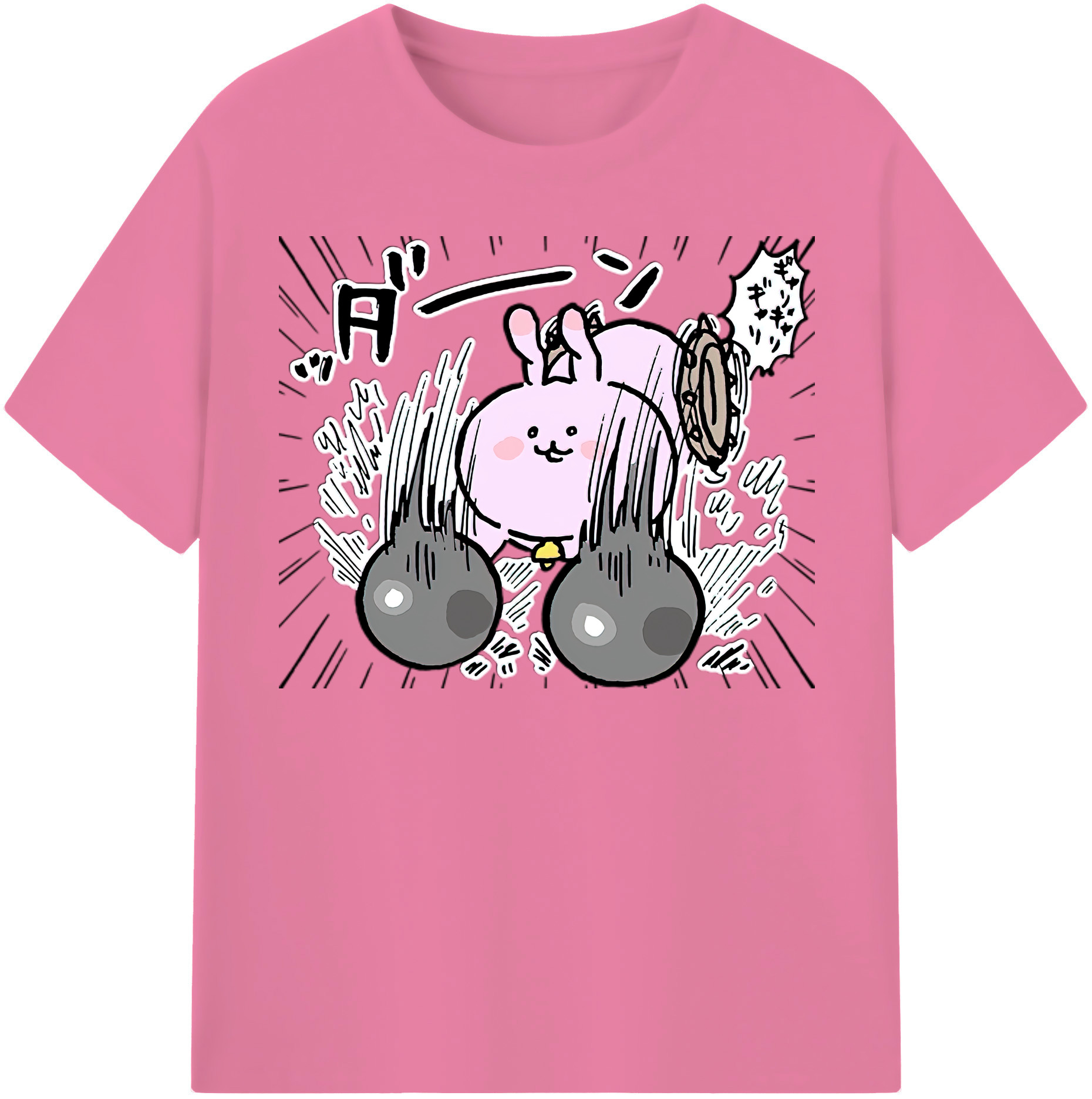 （画像用） ちいかわ うさぎ Chii-kawa usagi 綿100％半袖Tシャツ（フロントプリント）